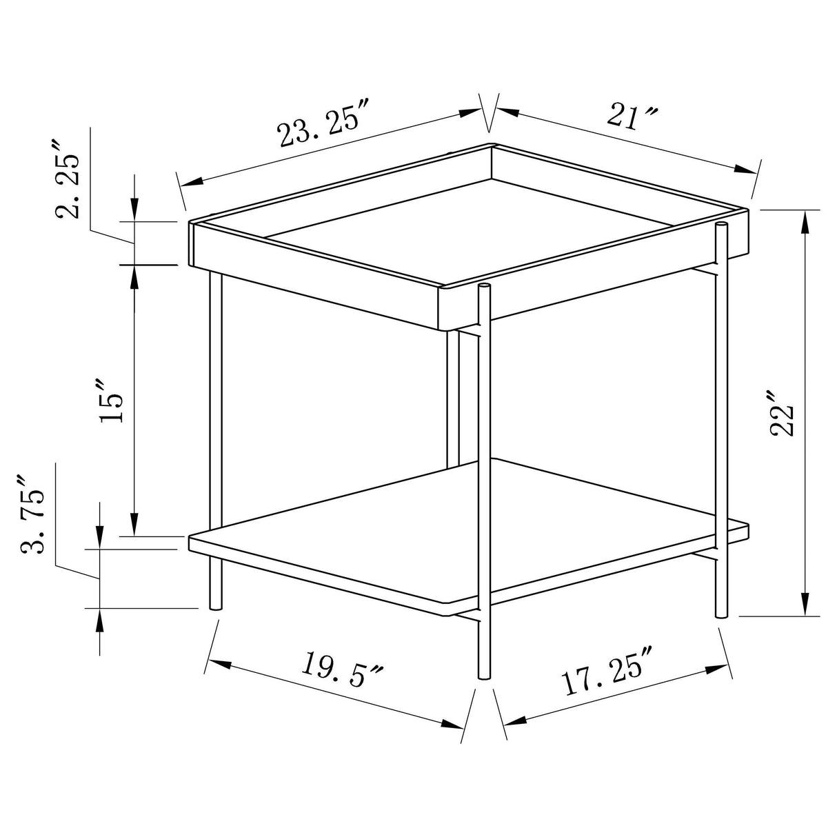 Fallon Light Brown Square Engineered Wood End Table by Coaster at Eve Furniture