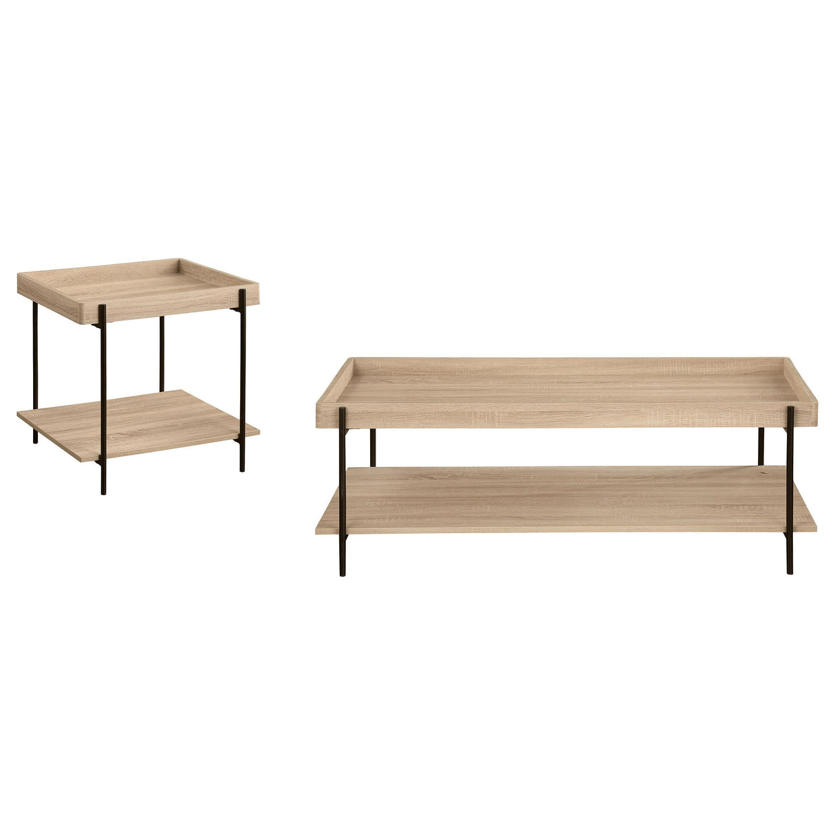 Fallon Natural 2-Piece Rectangular Coffee and End Table Set by Coaster at Eve Furniture