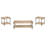 Fallon Natural 3-Piece Rectangular Coffee and End Table Set by Coaster at Eve Furniture