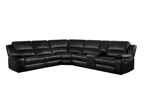 Falun Brown 6-Piece Modular Power Reclining Sectional by Homelegance at Eve Furniture