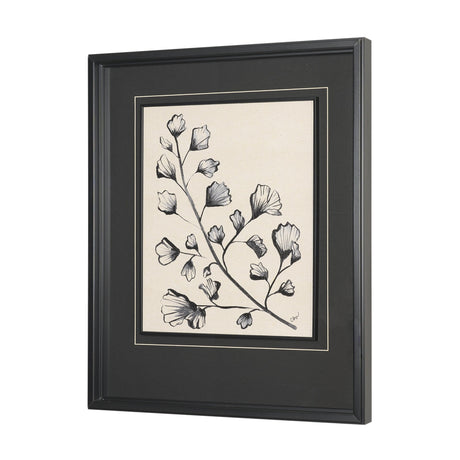 Fan Leaves by Cristina Bartl Villa Hand-Embellished Textured Framed Artwork Matted under Glass by Mercana at Eve Furniture
