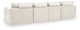 Fannin Ivory 4-Piece Sectional with Ottoman