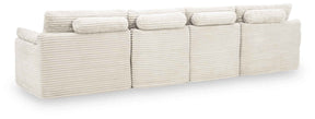 Fannin Ivory 4-Piece Sectional with Ottoman by Ashley at Eve Furniture