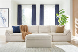 Fannin Ivory 4-Piece Sectional with Ottoman