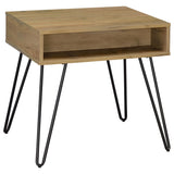 Fanning Golden Oak 2-Piece Lift Top Coffee and End Table Set by Coaster at Eve Furniture