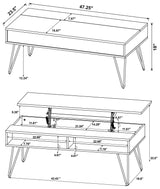 Fanning Golden Oak/Black Lift Top Storage Coffee Table