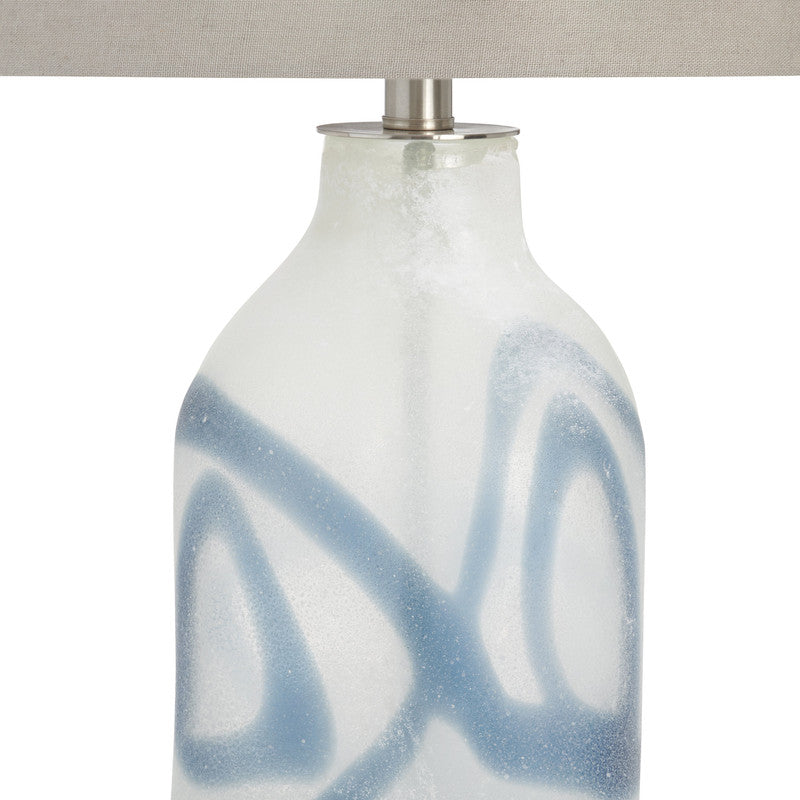 Fanning White/Blue Table Lamp by Crestview at Eve Furniture