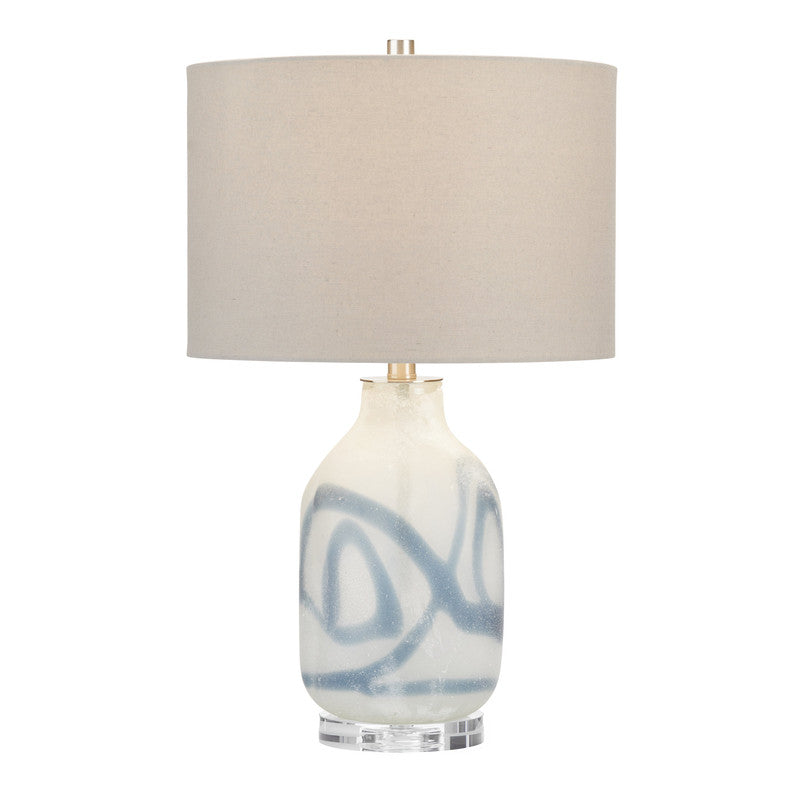 Fanning White/Blue Table Lamp by Crestview at Eve Furniture