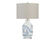 Fanning White/Blue Table Lamp by Crestview at Eve Furniture