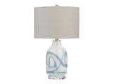 Fanning White/Blue Table Lamp by Crestview at Eve Furniture