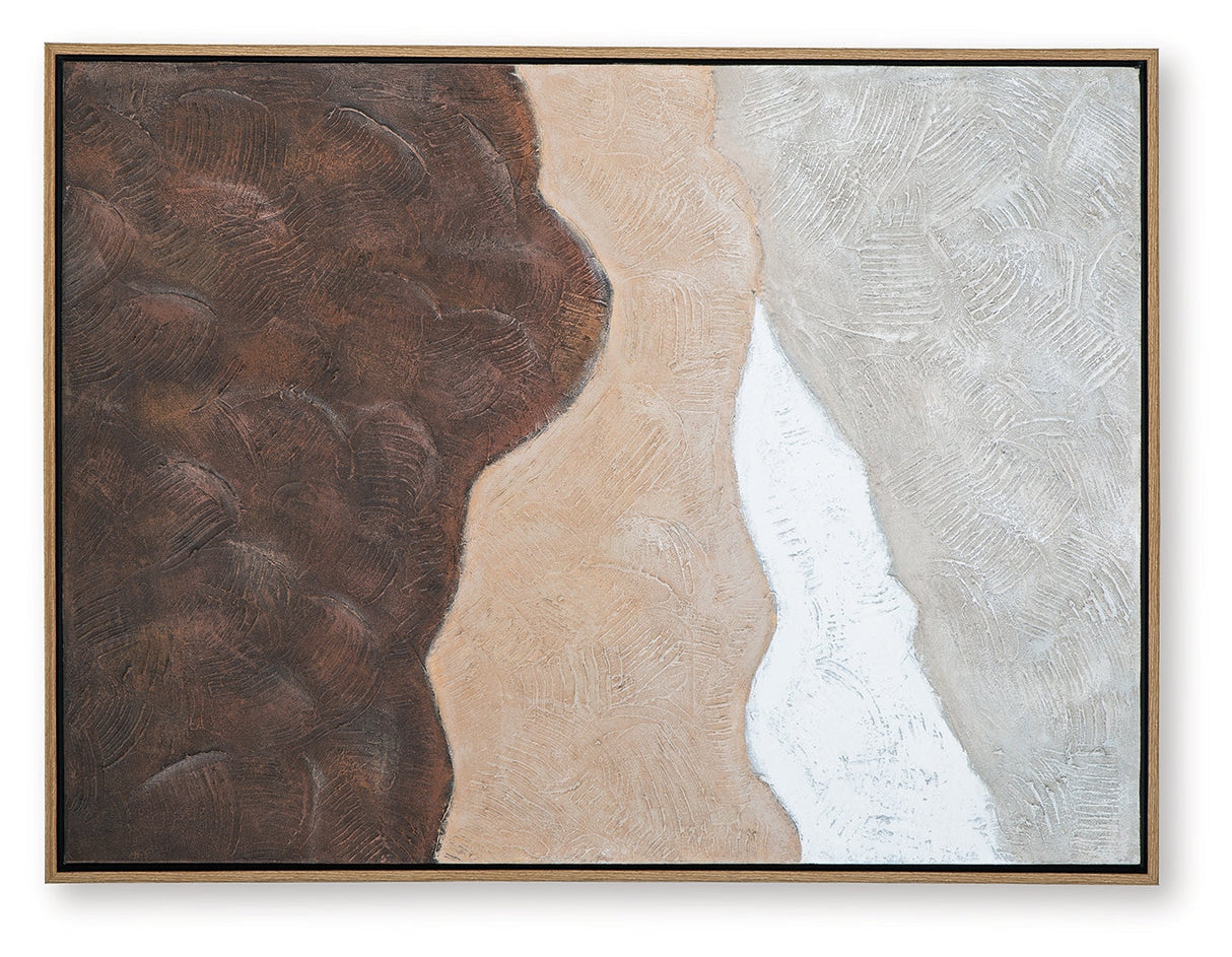 Fanthorne Tan/Brown/White Wall Art by ASHLEY FURNITURE at Eve Furniture