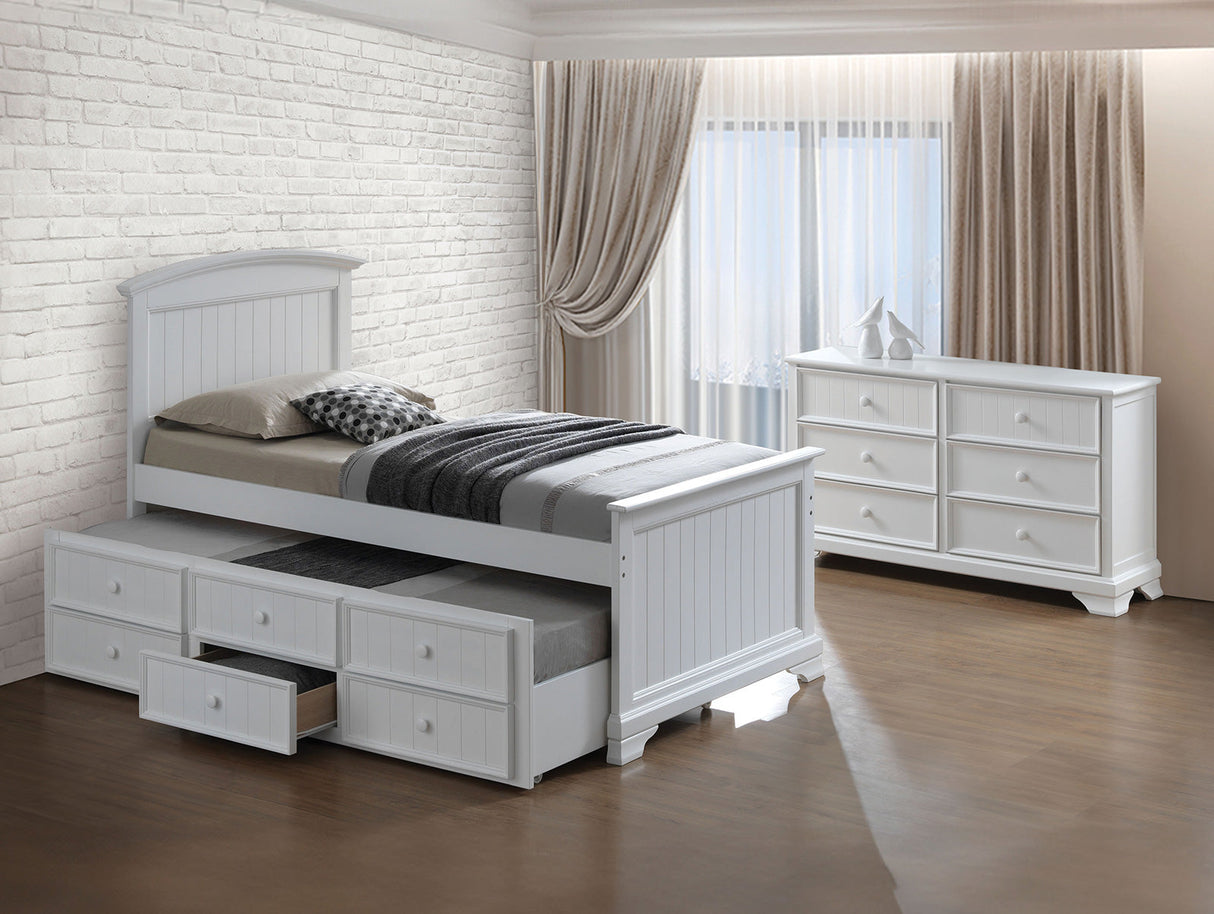 Fanton White Captain Bunk Bed by Furniture of America at Eve Furniture
