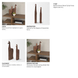 Farasi Medium Brown Wood Carved Horse Object (Set of 2) by Mercana at Eve Furniture