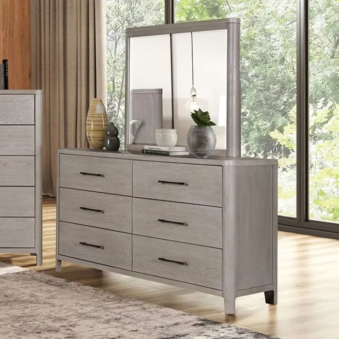 Fareham Oak 4-Piece Queen Bedroom Set by Furniture of America at Eve Furniture