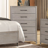 Fareham Oak 5-Piece Queen Bedroom Set by Furniture of America at Eve Furniture