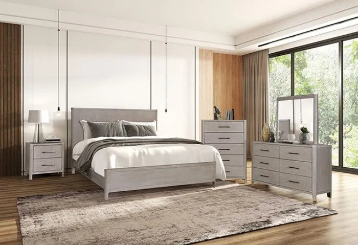 Fareham Oak 4-Piece Queen Bedroom Set by Furniture of America at Eve Furniture