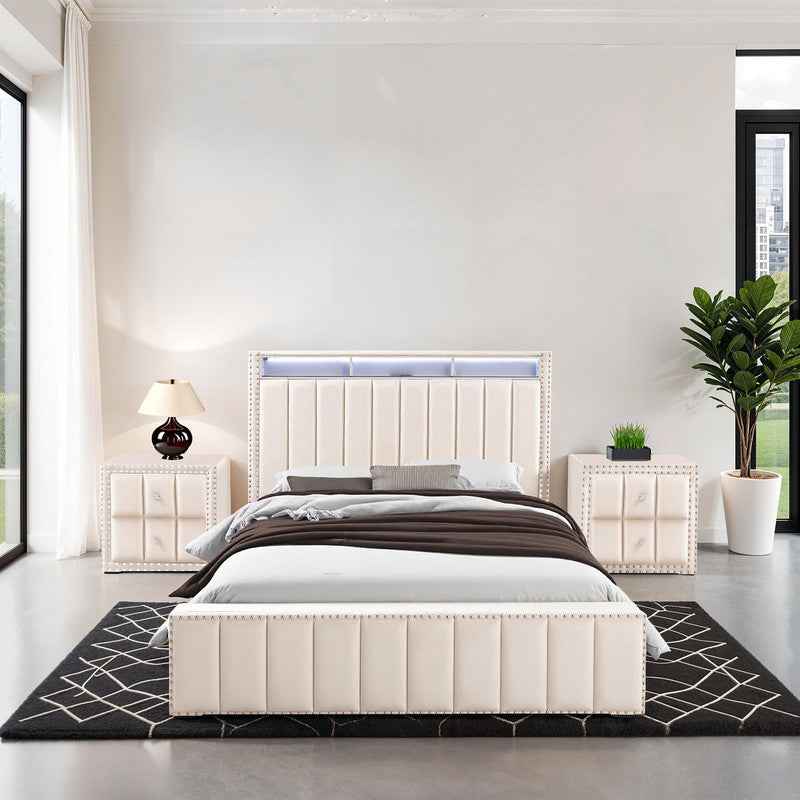 Farese Beige Queen Bed by Furniture of America at Eve Furniture