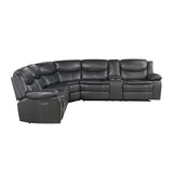 Fargo 3-Piece Power Reclining Sectional with Right Console In Dark Gray by Homelegance at Eve Furniture