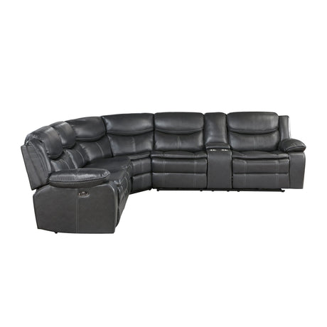 Fargo 3-Piece Power Reclining Sectional with Right Console In Dark Gray by Homelegance at Eve Furniture