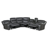 Fargo 3-Piece Power Reclining Sectional with Right Console In Dark Gray by Homelegance at Eve Furniture
