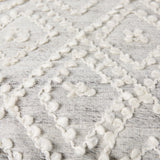 Farida Light Gray Wool and Polyester Patterned Pouf by Mercana at Eve Furniture
