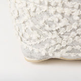 Farida Light Gray Wool and Polyester Patterned Pouf by Mercana at Eve Furniture