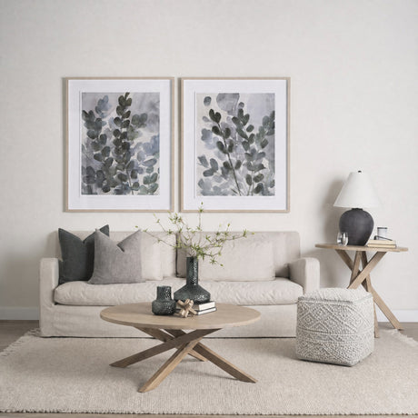 Farida Light Gray Wool and Polyester Patterned Pouf by Mercana at Eve Furniture