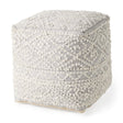 Farida Light Gray Wool and Polyester Patterned Pouf by Mercana at Eve Furniture