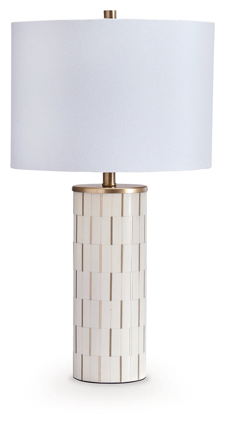 Faridworth White/Gold Finish Table Lamp by Ashley at Eve Furniture