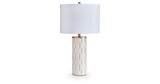 Faridworth White/Gold Finish Table Lamp by Ashley at Eve Furniture