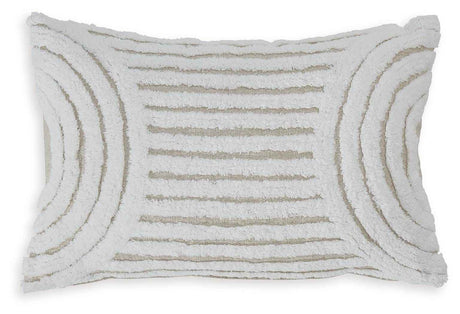 Farissen White/Tan Pillow by Ashley at Eve Furniture
