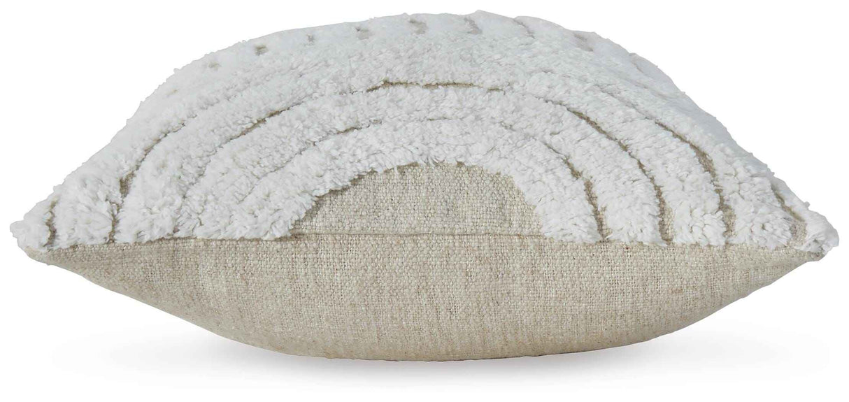 Farissen White/Tan Pillow by Ashley at Eve Furniture