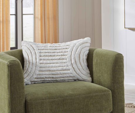 Farissen White/Tan Pillow by Ashley at Eve Furniture