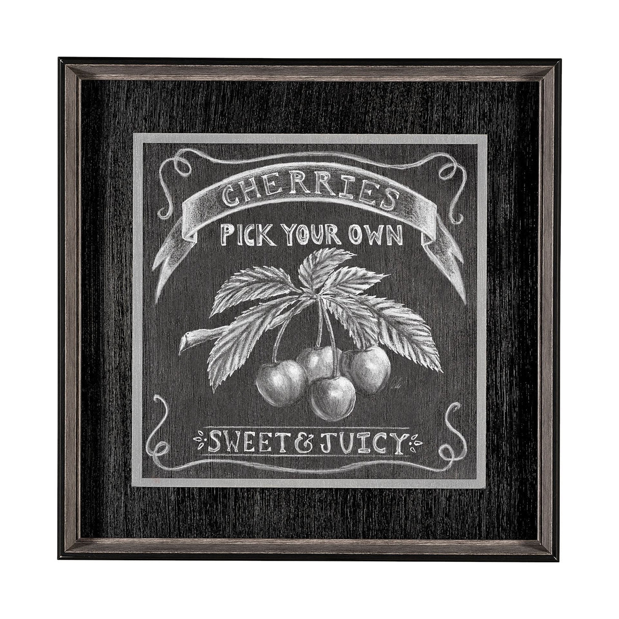 Farm Fresh Cherries by Mercana Studio a Hand Embellished Textured Framed Art Print by Mercana at Eve Furniture