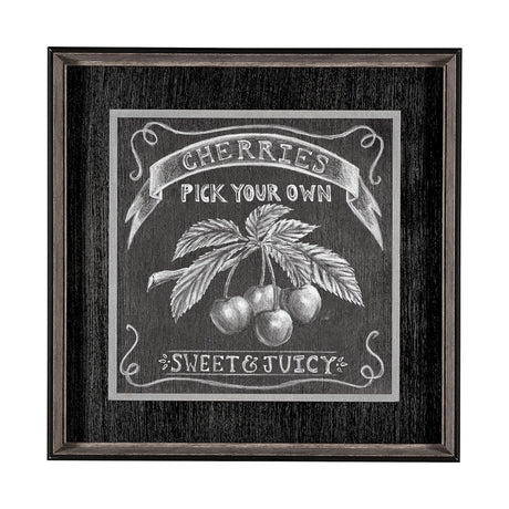 Farm Fresh Cherries by Mercana Studio a Hand Embellished Textured Framed Art Print by Mercana at Eve Furniture