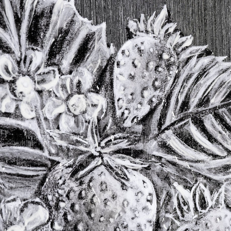 Farm Fresh Strawberries by Mercana Studio a Hand Embellished Textured Framed Art Print by Mercana at Eve Furniture