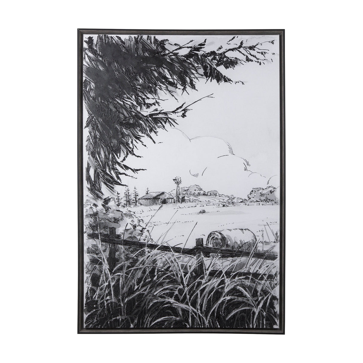 Farm View I by Mercana Studio a Hand Embellished Textured Framed Canvas by Mercana at Eve Furniture