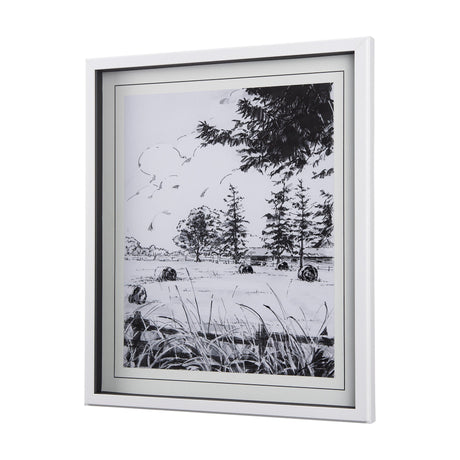 Farm View II by Mercana Studio a Hand Embellished Textured Framed Art Print Matted under Glass by Mercana at Eve Furniture