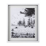 Farm View II by Mercana Studio a Hand Embellished Textured Framed Art Print Matted under Glass by Mercana at Eve Furniture