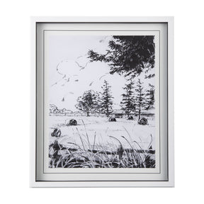 Farm View II by Mercana Studio a Hand Embellished Textured Framed Art Print Matted under Glass by Mercana at Eve Furniture