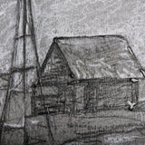 Farm view sketch I by Mercana Studio a Hand Embellished Textured Canvas by Mercana at Eve Furniture