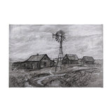 Farm view sketch I by Mercana Studio a Hand Embellished Textured Canvas by Mercana at Eve Furniture
