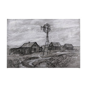 Farm view sketch I by Mercana Studio a Hand Embellished Textured Canvas by Mercana at Eve Furniture