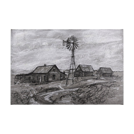 Farm view sketch I by Mercana Studio a Hand Embellished Textured Canvas by Mercana at Eve Furniture