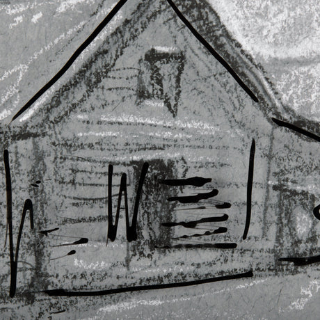 Farm view sketch I by Mercana Studio a Hand Embellished Textured Framed Art Print Matted under Glass by Mercana at Eve Furniture