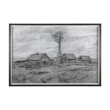 Farm view sketch I by Mercana Studio a Hand Embellished Textured Framed Art Print Matted under Glass by Mercana at Eve Furniture