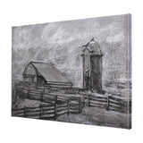 Farm view sketch II by Mercana Studio a Hand Embellished Textured Canvas by Mercana at Eve Furniture