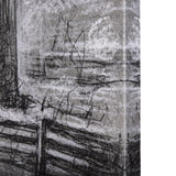 Farm view sketch II by Mercana Studio a Hand Embellished Textured Canvas by Mercana at Eve Furniture