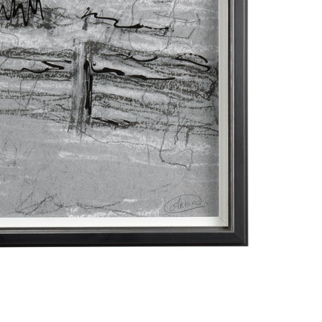 Farm view sketch II by Mercana Studio Hand Embellished Textured Framed Art Print Matted under Glass by Mercana at Eve Furniture