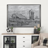 Farm view sketch II by Mercana Studio Hand Embellished Textured Framed Art Print Matted under Glass by Mercana at Eve Furniture